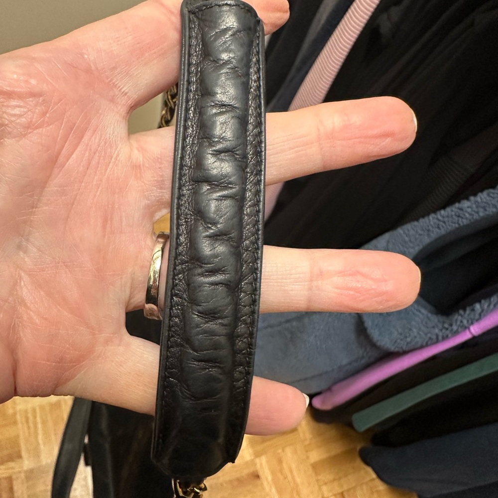 CHANEL Black Quilted Lambskin Top-Handle Shoulder Bag with Gold Hardware - Picture 14 of 14
